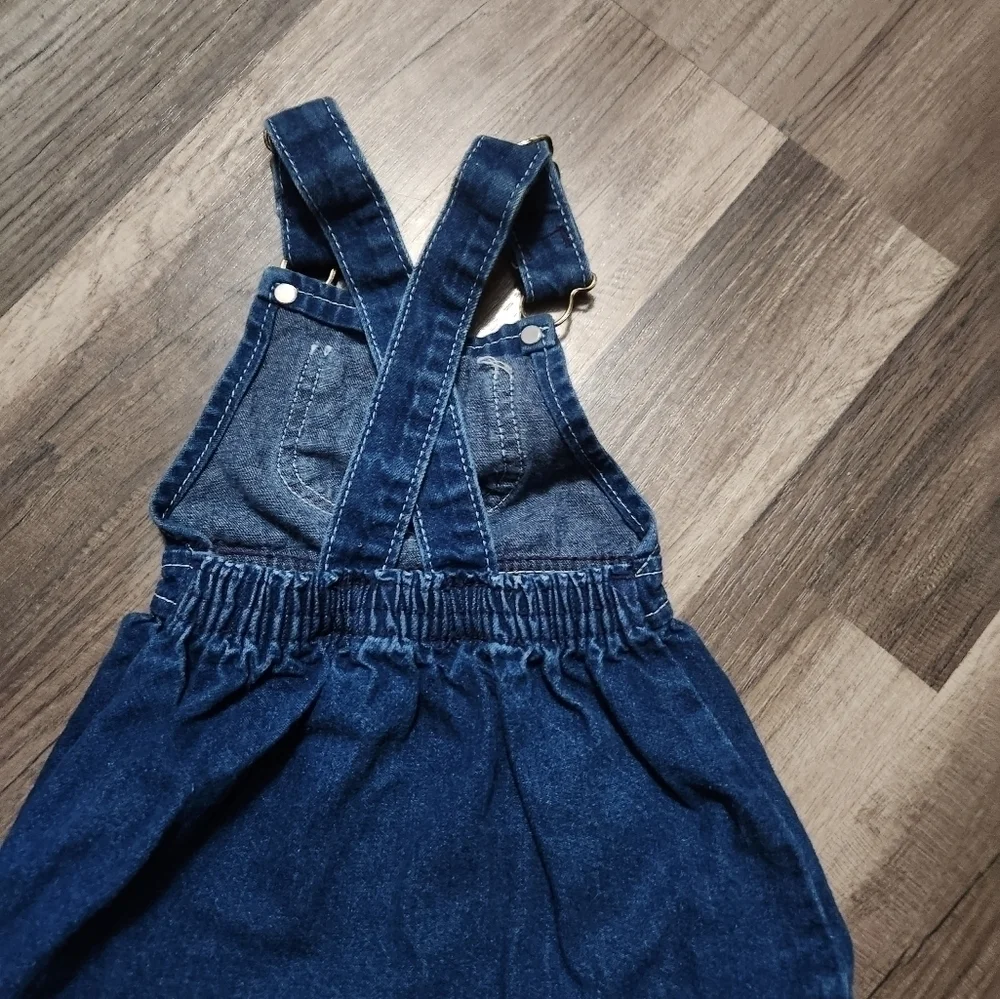 Oshkosh Denim Dress With Criss Cross Back Size 12mo Vintage